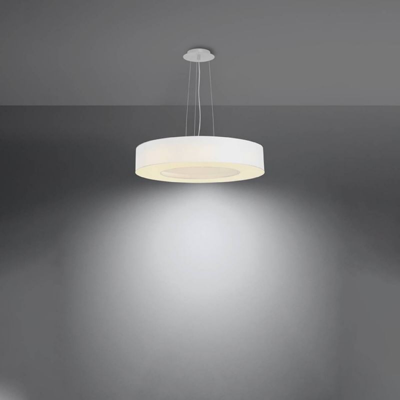 Lampa wisząca Sollux Lighting Saturno Slim 7481 biała szerokość 50 cm 5xE27 x 1 szt.