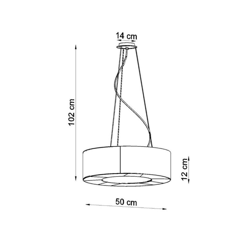 Lampa wisząca Sollux Lighting Saturno Slim 7481 biała szerokość 50 cm 5xE27 x 1 szt.