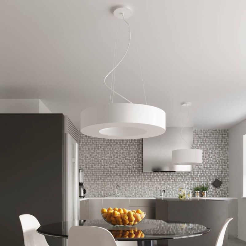 Lampa wisząca Sollux Lighting Saturno Slim 7481 biała szerokość 50 cm 5xE27 x 1 szt.