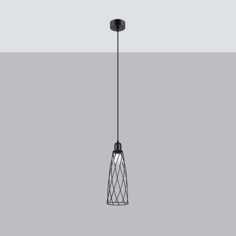 Lampa wisząca Sollux Lighting SUBA 1 czarna 1 szt.
