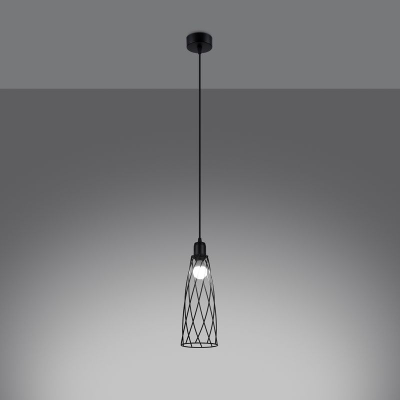 Lampa wisząca Sollux Lighting SUBA 1 czarna 1 szt.