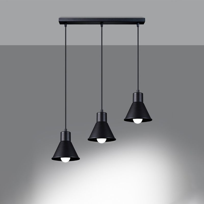 Lampa Wisząca Sollux Lighting TALEJA 3 czarna 1 szt.