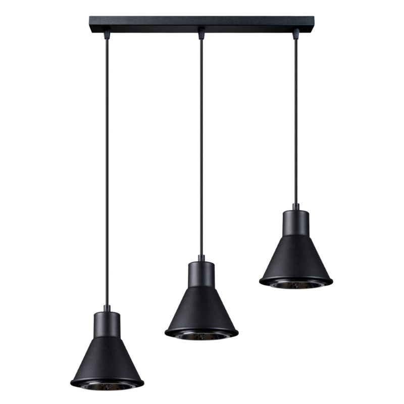 Lampa Wisząca Sollux Lighting TAZILA 3 czarna 1 szt.