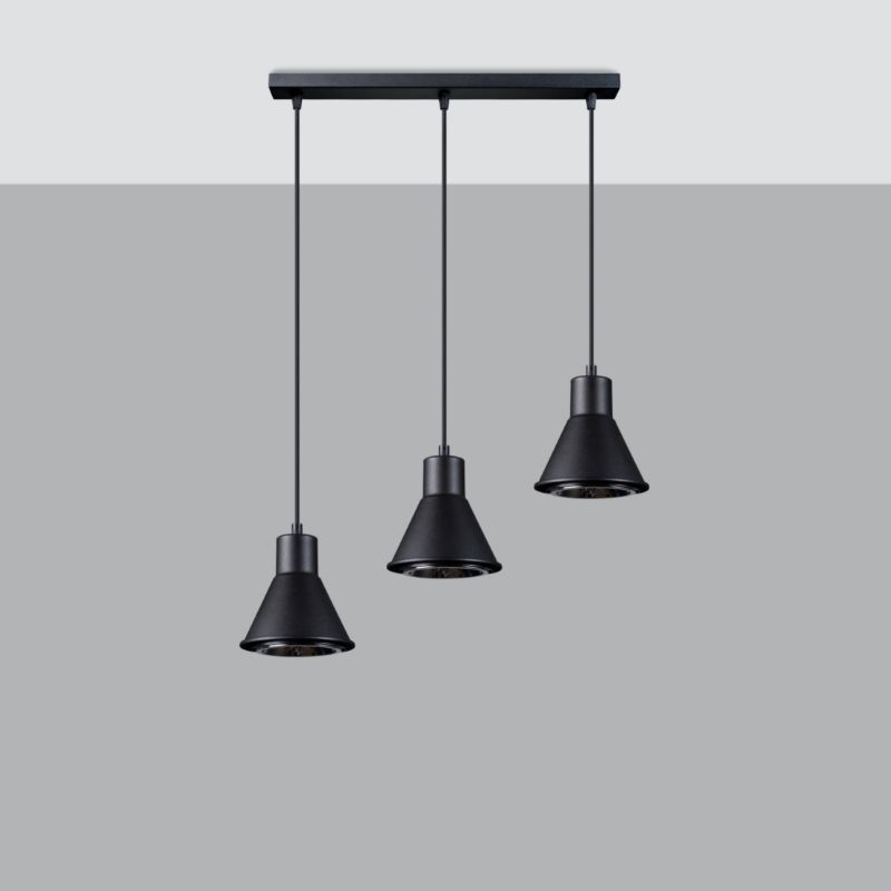 Lampa Wisząca Sollux Lighting TAZILA 3 czarna 1 szt.