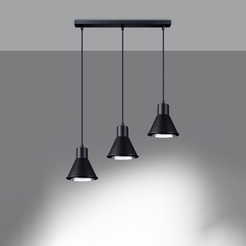 Lampa Wisząca Sollux Lighting TAZILA 3 czarna 1 szt.