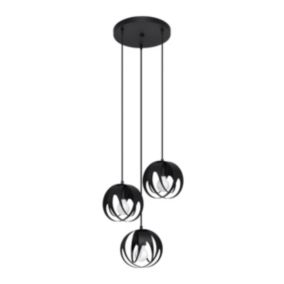 Lampa wisząca Sollux Lighting TULOS 3P czarna 1 szt.