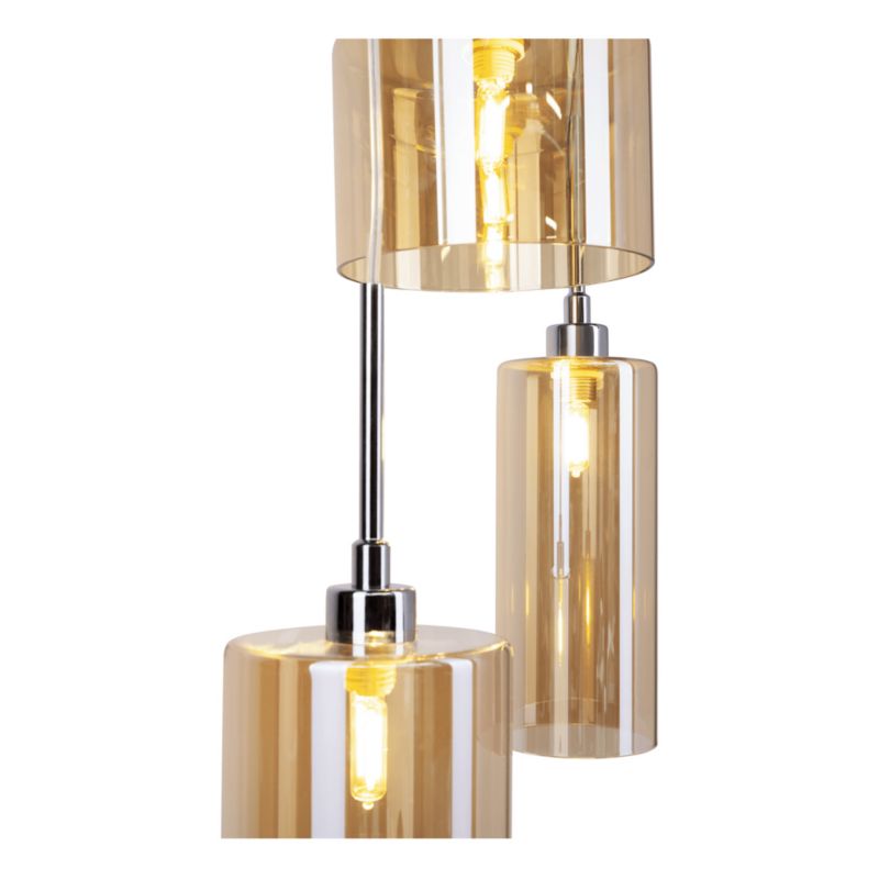 Lampa Wisząca SPOT Light 10xG9 28W Nowoczesne Połączenie Chromu i Szampańskiego Klosza, Polski Producent, 1 szt.