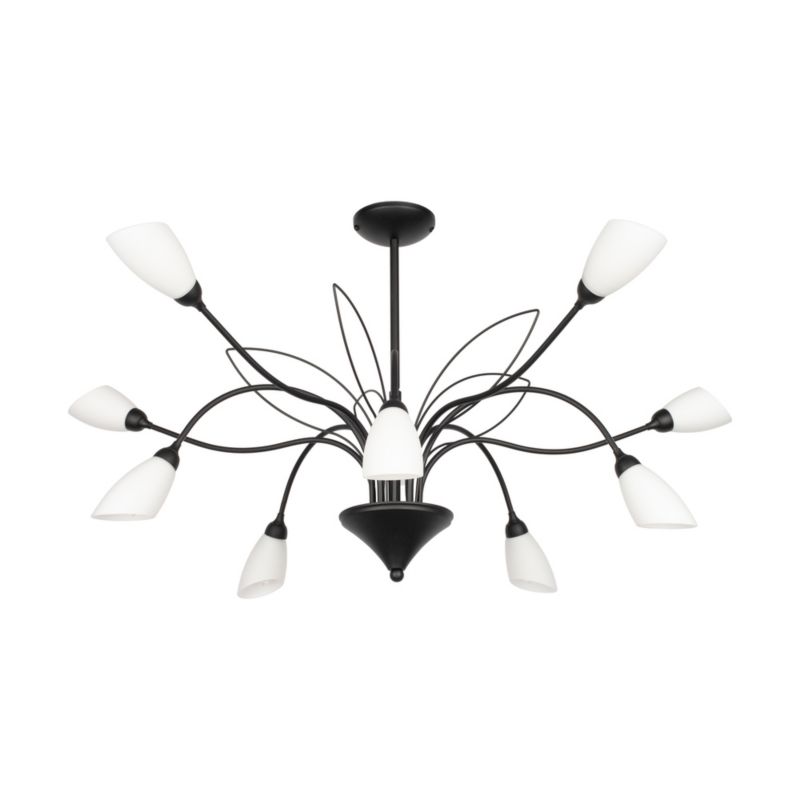 Lampa Wisząca SPOT Light  10xG9 Max.6W LED Subtelne Połączenie Czerni z Białym Szkłem, Polski Producent, 1 szt.