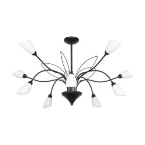 Lampa Wisząca SPOT Light  10xG9 Max.6W LED Subtelne Połączenie Czerni z Białym Szkłem, Polski Producent, 1 szt.
