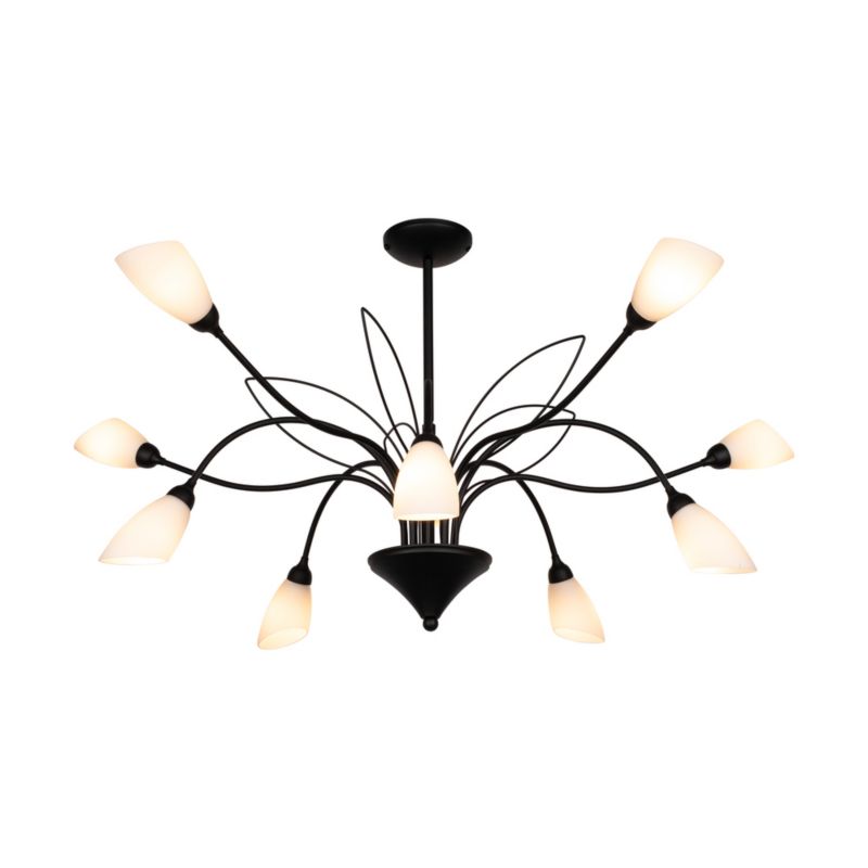 Lampa Wisząca SPOT Light  10xG9 Max.6W LED Subtelne Połączenie Czerni z Białym Szkłem, Polski Producent, 1 szt.