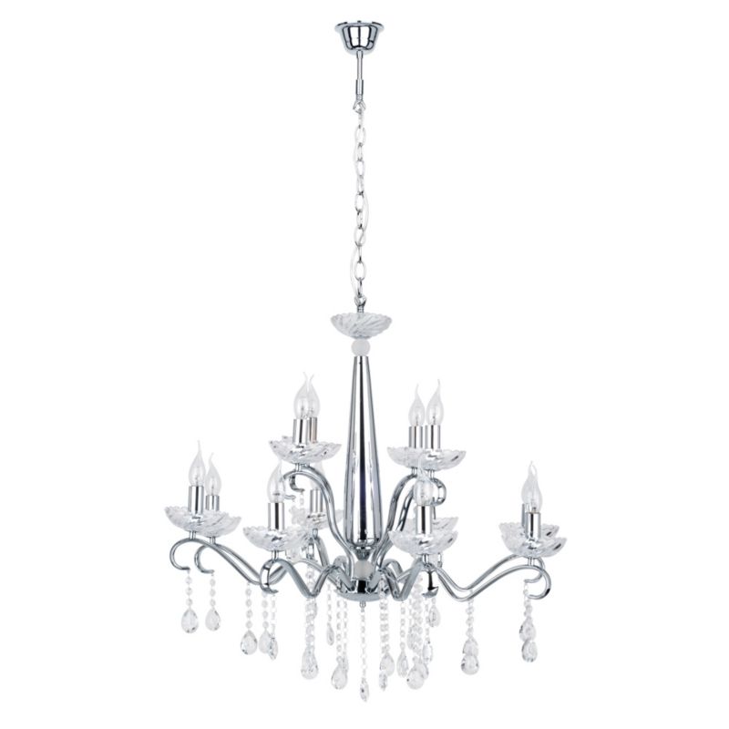 Lampa Wisząca SPOT Light  12xE14 40W  Chrom i Transparentne Szkło, Nowoczesny Styl od Polskiego Producenta, 1 szt.