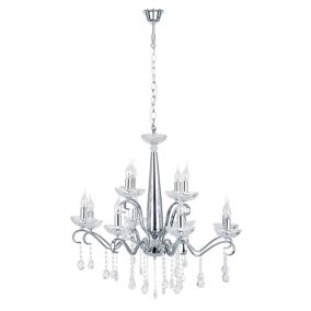 Lampa Wisząca SPOT Light  12xE14 40W  Chrom i Transparentne Szkło, Nowoczesny Styl od Polskiego Producenta, 1 szt.
