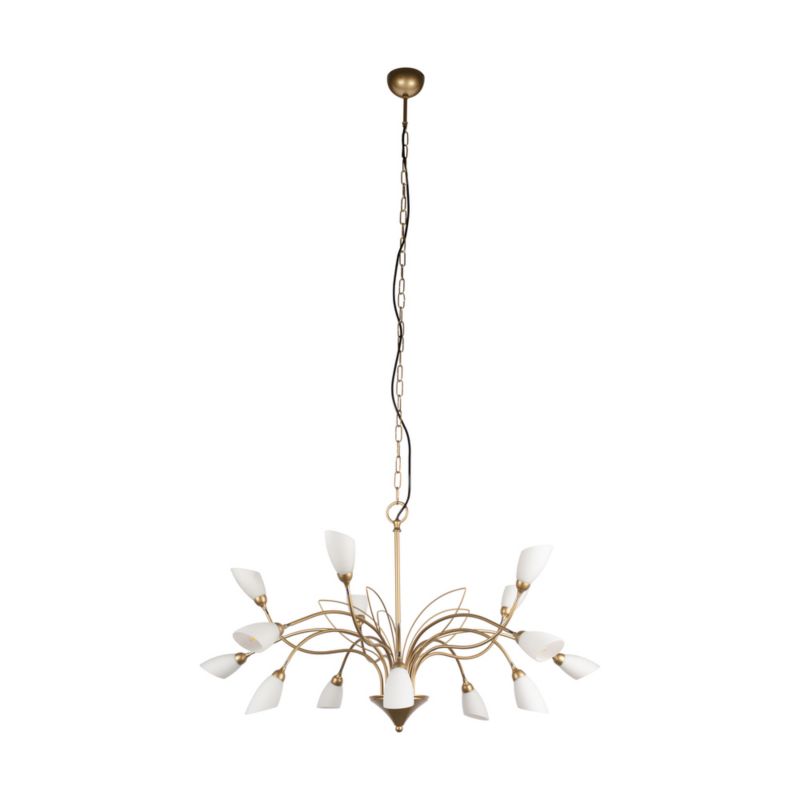 Lampa Wisząca SPOT Light  15xG9 Max.6W LED Eleganckie Połączenie Złota z Białym Szkłem, Polski Producent 1 szt.