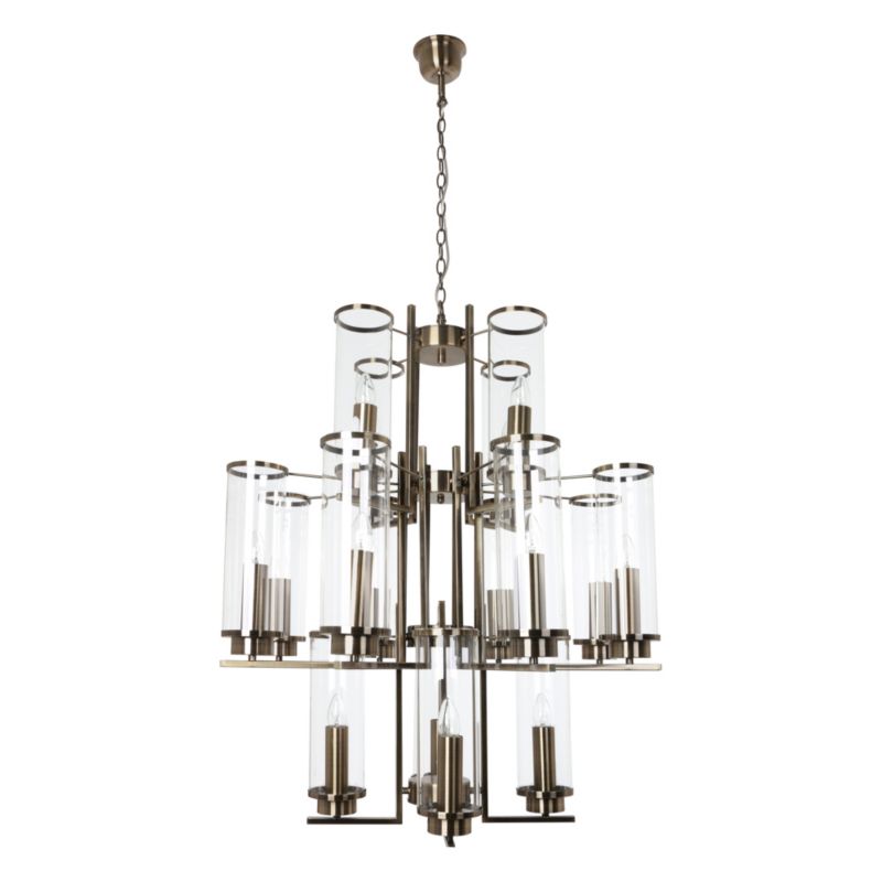 Lampa Wisząca SPOT Light  16xE14 Max.40W Elegancka Patyna z Transparentnym Szkłem, Polski Producent, 1 szt.
