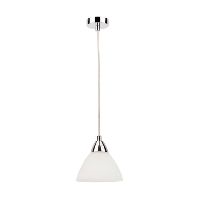 Lampa Wisząca SPOT Light  1xE14 Max.40W Subtelne Połączenie Chromu i Białego Szkła, Polski Producent, 1 szt.