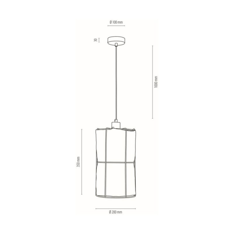 Lampa Wisząca SPOT Light 1xE27 Max.15W LED Eleganckie Połączenie Czerni z Beżowym Lnianym Abażurem, 1 szt.