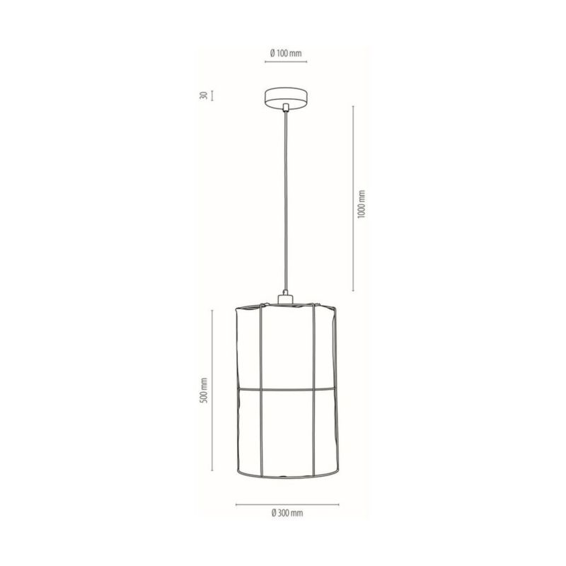 Lampa Wisząca SPOT Light 1xE27 Max.15W LED Połączenie Czerni z Beżowym Lnianym Abażurem, Polski Producent, 1 szt.