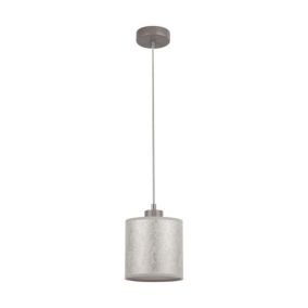 Lampa Wisząca SPOT Light 1xE27 Max.25W Połączenie Szarości z Srebrnym Abażurem, Polski Producent, 1 szt.
