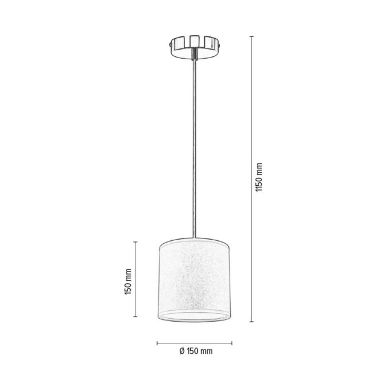 Lampa Wisząca SPOT Light 1xE27 Max.25W Połączenie Szarości z Srebrnym Abażurem, Polski Producent, 1 szt.