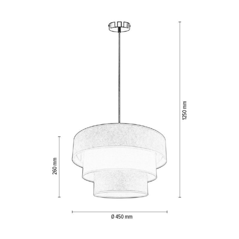 Lampa Wisząca SPOT Light 1xE27 Max.40W Eleganckie Połączenie Czerni z Złoto Kremowym Abażurem, Polski Producent, 1 szt.