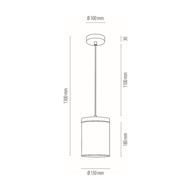 Lampa Wisząca SPOT Light 1xE27 Max.60W Drewno Sosnowe Szare FSC ze Szklanym Dymionym Kloszem, Polski Producent, 1 szt.