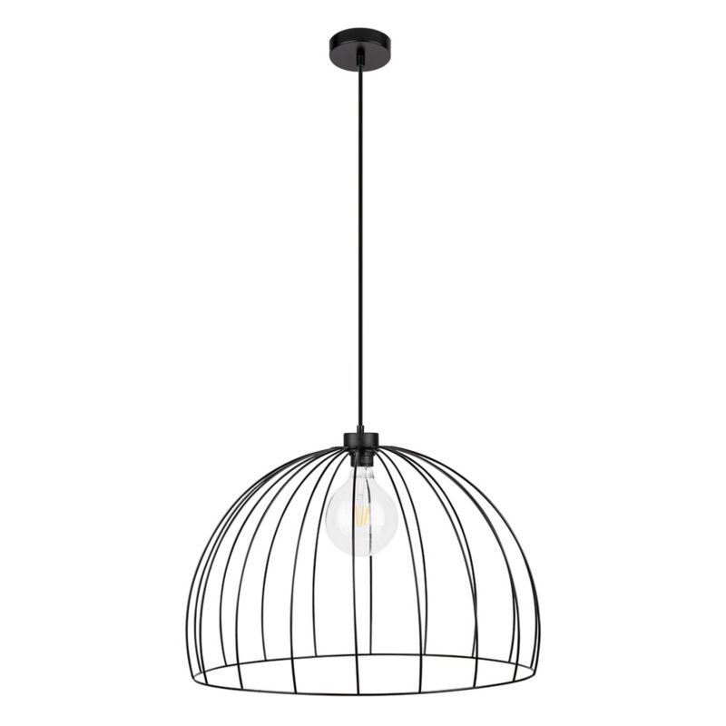 Lampa Wisząca SPOT Light 1xE27 Max.60W Elegancka Czerń w Połączeniu z Czarnym Kloszem, Polski Producent, 1 szt.