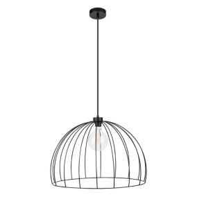 Lampa Wisząca SPOT Light 1xE27 Max.60W Elegancka Czerń w Połączeniu z Czarnym Kloszem, Polski Producent, 1 szt.