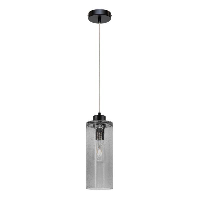 Lampa Wisząca SPOT Light 1xE27 Max.60W Elegancka Czerń w Połączeniu z Szkłem Dymionym, Polski Producent, 1 szt.