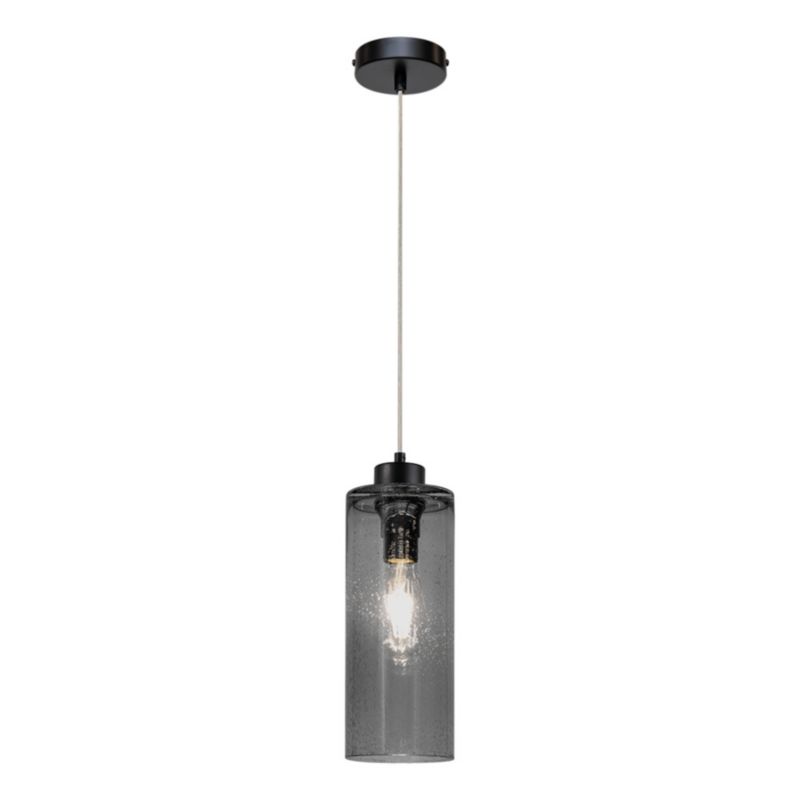 Lampa Wisząca SPOT Light 1xE27 Max.60W Elegancka Czerń w Połączeniu z Szkłem Dymionym, Polski Producent, 1 szt.