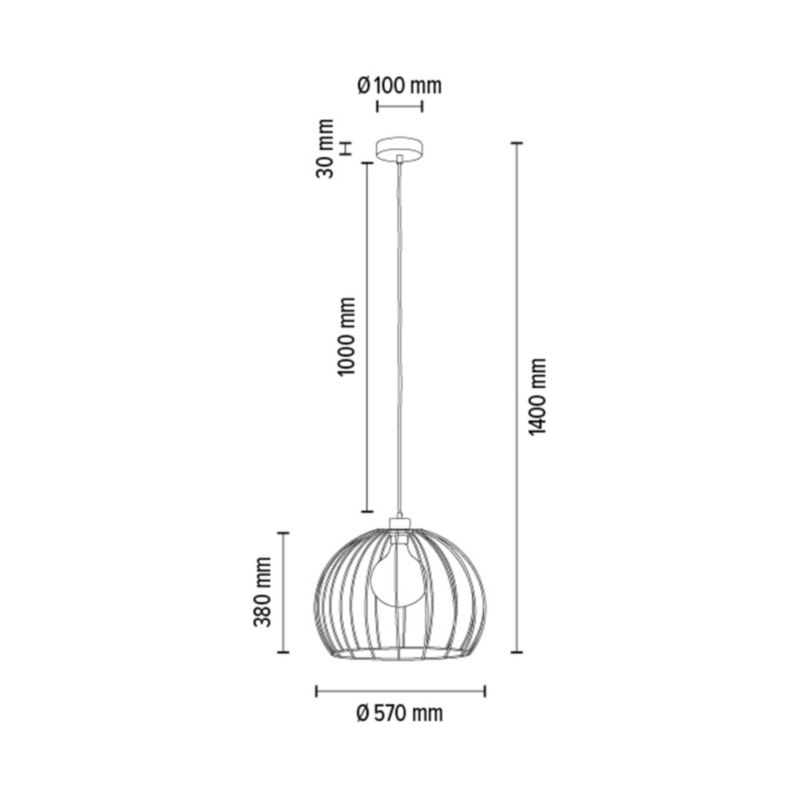 Lampa Wisząca SPOT Light 1xE27 Max.60W Elegancka Czerń w Połączeniu ze Złotym Kloszem, Polski Producent, 1 szt.