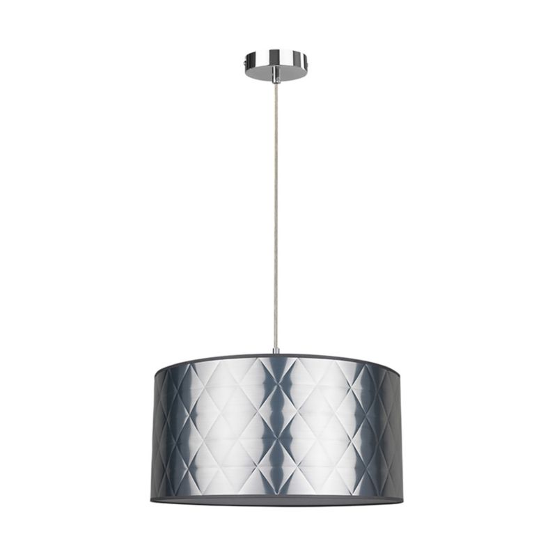 Lampa Wisząca SPOT Light  1xE27 Max.60W Elegancka Kompozycja Chromu z Srebrną Tkaniną, Polski Producent, 1 szt.