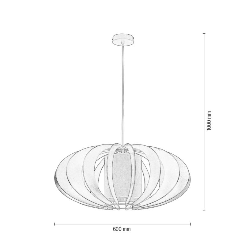 Lampa Wisząca SPOT Light  1xE27 Max.60W Eleganckie Połączenie Beżu i Wenge od Polskiego Producenta, 1 szt.