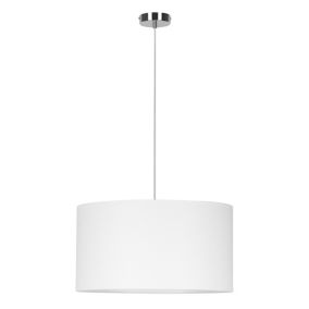 Lampa Wisząca SPOT Light 1xE27 Max.60W Eleganckie Połączenie Chromu z Białym Abażurem, Polski Producent, 1 szt.