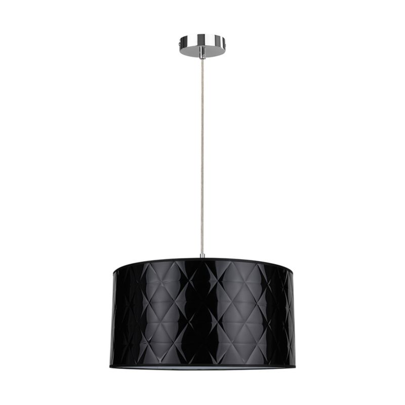 Lampa Wisząca SPOT Light  1xE27 Max.60W Eleganckie Połączenie Chromu z Czarnym Abażurem, Polski Producent, 1 szt.