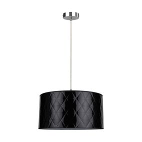 Lampa Wisząca SPOT Light  1xE27 Max.60W Eleganckie Połączenie Chromu z Czarnym Abażurem, Polski Producent, 1 szt.