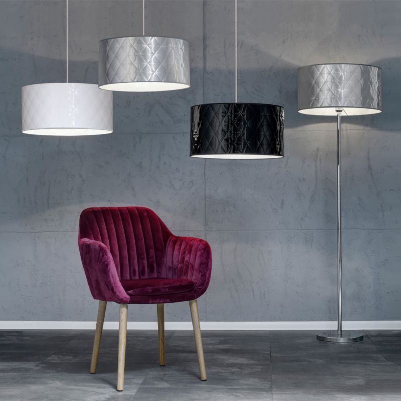 Lampa Wisząca SPOT Light  1xE27 Max.60W Eleganckie Połączenie Chromu z Czarnym Abażurem, Polski Producent, 1 szt.