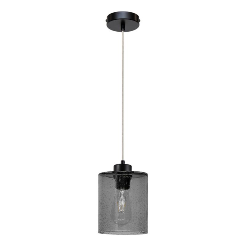 Lampa Wisząca SPOT Light 1xE27 Max.60W Eleganckie Połączenie Czerni i Dymionego Szkła, Polski Producent, 1 szt.
