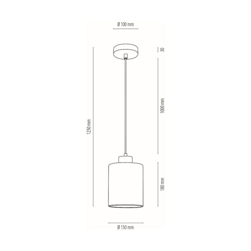 Lampa Wisząca SPOT Light 1xE27 Max.60W Eleganckie Połączenie Czerni i Dymionego Szkła, Polski Producent, 1 szt.