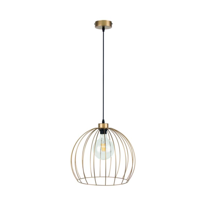Lampa Wisząca SPOT Light 1xE27 Max.60W Eleganckie Połączenie Czerni i Złotego Klosza, Polski Producent, 1 szt.