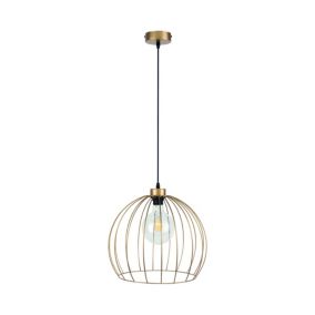 Lampa Wisząca SPOT Light 1xE27 Max.60W Eleganckie Połączenie Czerni i Złotego Klosza, Polski Producent, 1 szt.