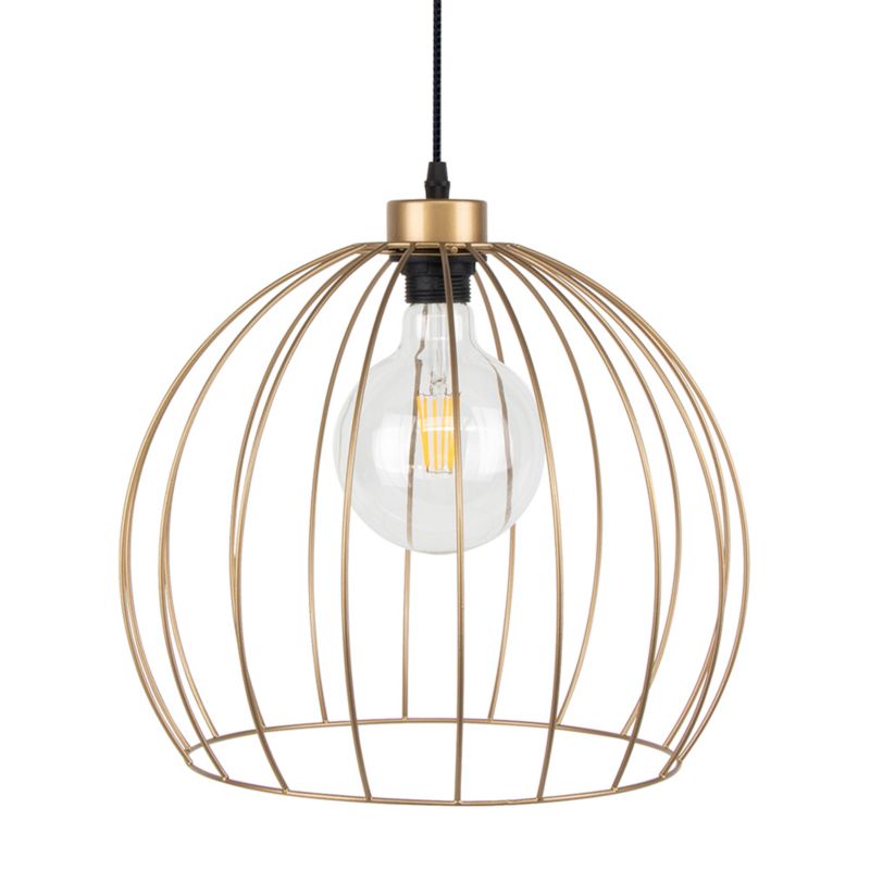 Lampa Wisząca SPOT Light 1xE27 Max.60W Eleganckie Połączenie Czerni i Złotego Klosza, Polski Producent, 1 szt.