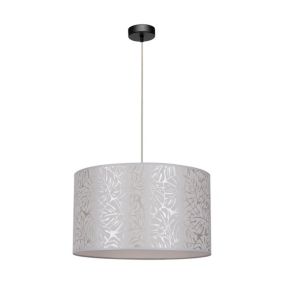 Lampa Wisząca SPOT Light 1xE27 Max.60W Eleganckie Połączenie Czerni z Beżowym Abażurem, Polski Producent, 1 szt.
