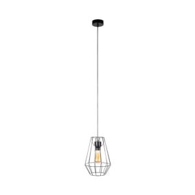 Lampa Wisząca SPOT Light 1xE27 Max.60W Eleganckie Połączenie Czerni z Czarnym Kloszem, Polski Producent, 1 szt.
