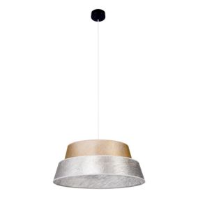 Lampa Wisząca SPOT Light 1xE27 Max.60W Eleganckie Połączenie Czerni z Srebrno Złotym Abażurem, Polski Producent, 1 szt.