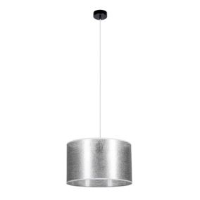 Lampa Wisząca SPOT Light 1xE27 Max.60W Eleganckie Połączenie Czerni z Srebrnym Abażurem, Polski Producent, 1 szt.