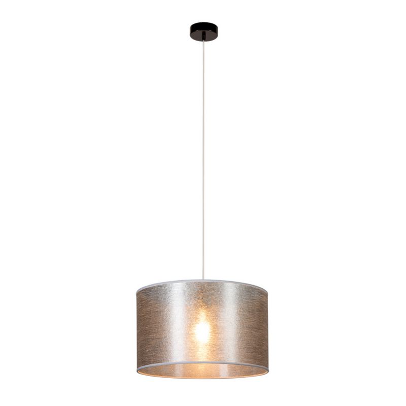 Lampa Wisząca SPOT Light 1xE27 Max.60W Eleganckie Połączenie Czerni z Srebrnym Abażurem, Polski Producent, 1 szt.
