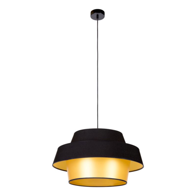 Lampa Wisząca SPOT Light 1xE27 Max.60W Eleganckie Połączenie Czerni z Złoto Czarnym Abażurem, Polski Producent, 1 szt.
