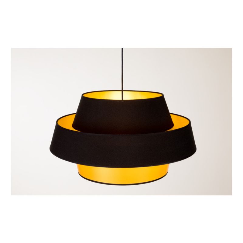Lampa Wisząca SPOT Light 1xE27 Max.60W Eleganckie Połączenie Czerni z Złoto Czarnym Abażurem, Polski Producent, 1 szt.