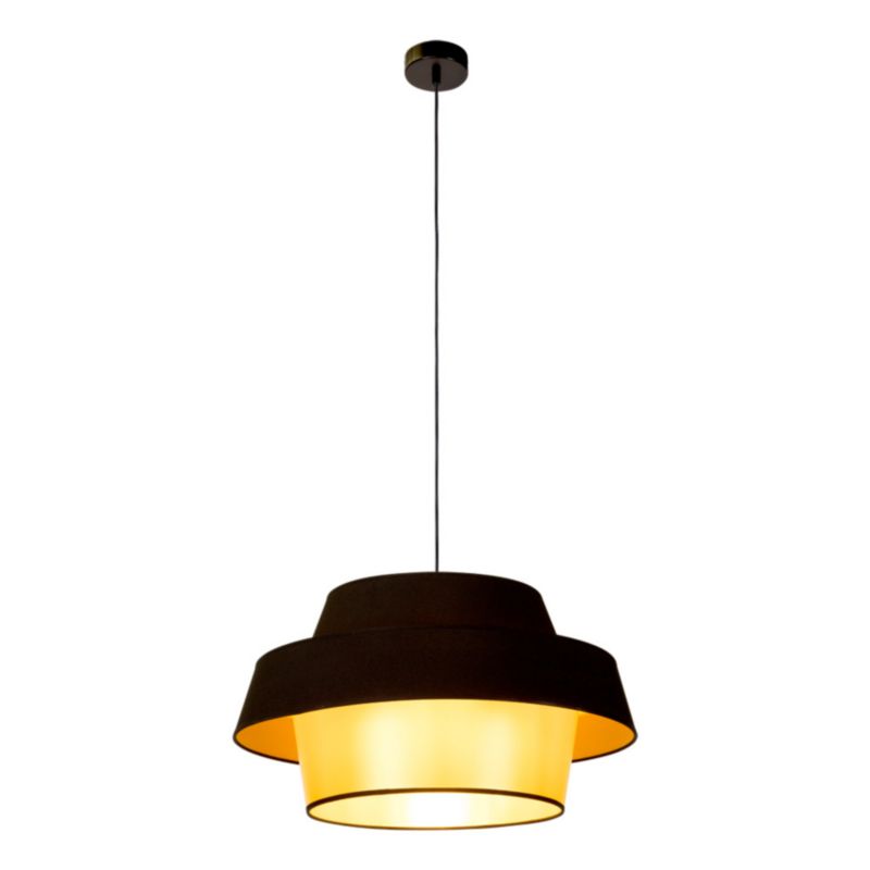 Lampa Wisząca SPOT Light 1xE27 Max.60W Eleganckie Połączenie Czerni z Złoto Czarnym Abażurem, Polski Producent, 1 szt.