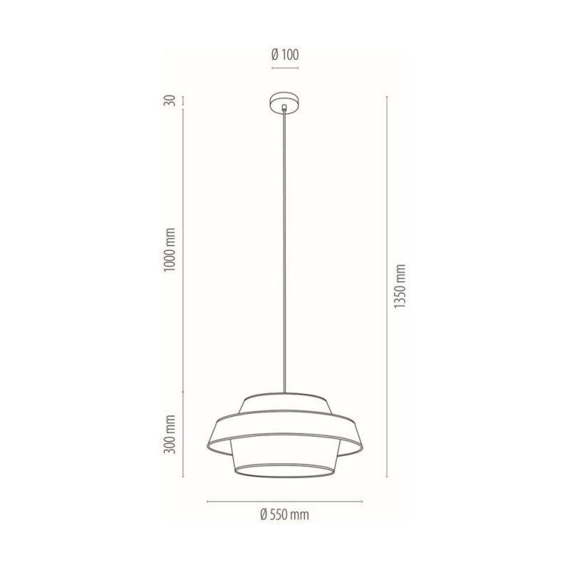 Lampa Wisząca SPOT Light 1xE27 Max.60W Eleganckie Połączenie Czerni z Złoto Czarnym Abażurem, Polski Producent, 1 szt.